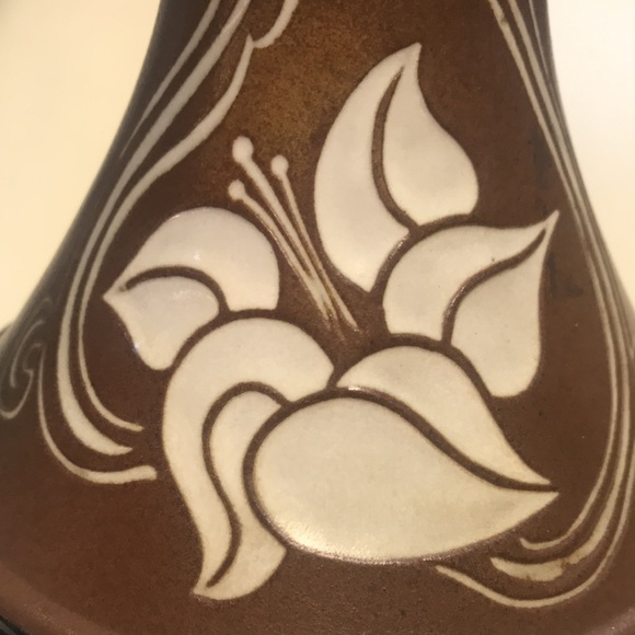 Vintage Pottery Craft Robert Maxwell Stoneware Floral Lily Vase - Picture 7 of 9